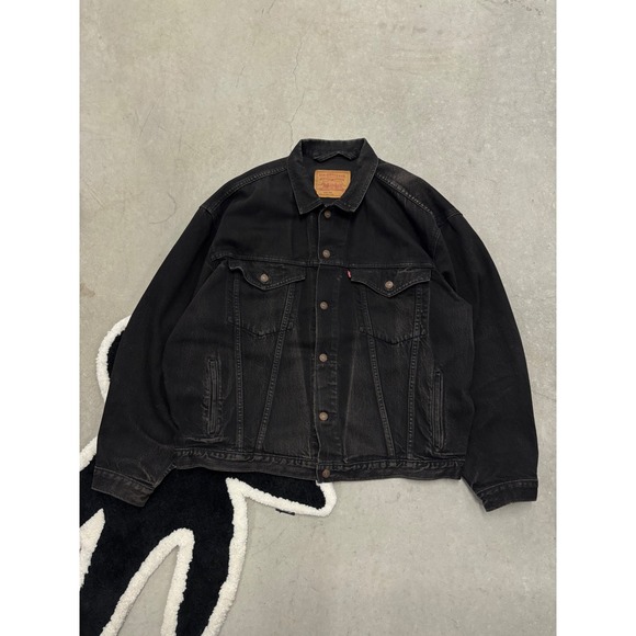Levi's Other - Levis 75525-0260 Black Denim Trucker Jacket Vintage Mens XL Faded Wash